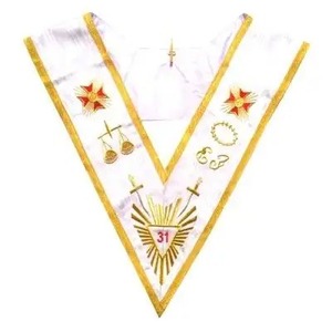 Haute Qualité En Gros Fabrication 3D Colliers Maçonniques Personnalisé Tissu Ruban Badges pour Adorable Maçonnique Regalia Décoration - Product Image 1