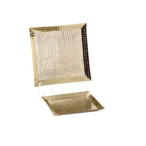 Bandeja de Metal de Diseño Elegante y Lujoso, Juego de Dos Bandejas para Servir, con Acabado Plateado, para Decoración de Mesa de Comedor y Catering - Product Image 2