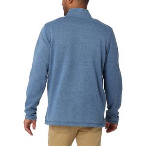 Demi fermeture éclair hommes sweat personnalisé haut polaire sans poches pull tricoté hommes 1/4 pull zippé coton mélangé - Product Image 6
