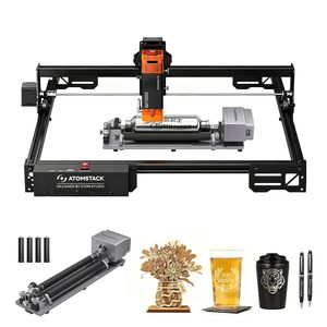 Machine de gravure <span class=keywords><strong>laser</strong></span> Atomstack A10 Pro V2 10W avec rouleau rotatif R6, <span class=keywords><strong>graveur</strong></span> <span class=keywords><strong>laser</strong></span> 0,06 mm pour <span class=keywords><strong>bois</strong></span>, métal, bouteilles, verre, bricolage - Product Image 1