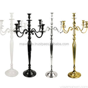 Tall Five Arms Hand Crafted Aluminum <b>Candelabra</b> Nickel Plated Floor <b>Candelabra</b> for Home Wedding Parties Decoration - Product Image 4
