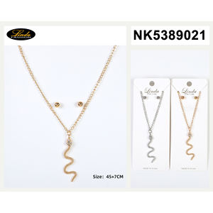 Ensemble de bijoux L'Fashion, boucles d'oreilles et collier plaqués or, imitation perle et zircon, cadeau de mode pour femmes - Product Image 6