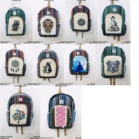 Sac à dos en bambou rayé bohème HIMALAYAN NEARP, léger, souple, avec bretelles, pour toutes les saisons, usage quotidien