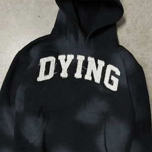 ชุดวอร์มผ้าฟลีซผ้าฝ้ายฟอกสีกรดมีฮู้ดโอเวอร์ไซส์สำหรับใส่วิ่งเล่นยิมพิมพ์ลายวินเทจโลโก้ตามสั่ง - Product Image 6