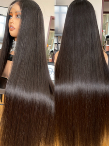 Perruque de luxe droite en cheveux européens vierges à 100 %, 36 pouces, avec dentelle transparente, toutes couleurs, prête à être expédiée - Product Image 2