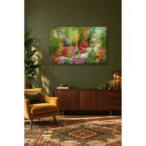 Impression sur toile de Fida Secret Garden Path avec des fleurs colorées - Product Image 2