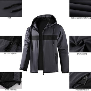 Veste Softshell en Polyester Denim Vintage pour Hommes Personnalisée par OEM pour les Sports d'Automne et d'Hiver Technique Fermeture Éclair Lavée Logo Avant - Product Image 3
