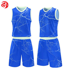 Poche en tissu respirant et vêtements imprimés par sublimation nouveau Design ensembles d'uniformes de basket-ball Bsci short de basket-ball d'été - Product Image 3