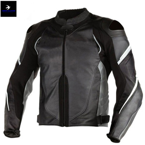 Mejor diseño 2023 chaqueta de moto % cuero logotipo personalizado impreso transpirable a prueba de viento Anti-UV manga completa al por mayor en venta - Product Image 3