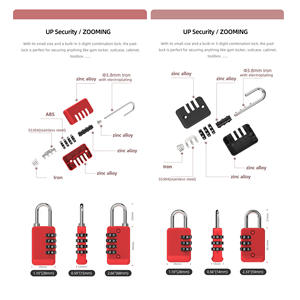 Gimnasio Equipaje Viaje Aleación de zinc Código de alta seguridad Número <span class=keywords><strong>Candado</strong></span> de combinación de <span class=keywords><strong>3</strong></span> dígitos - Product Image 2
