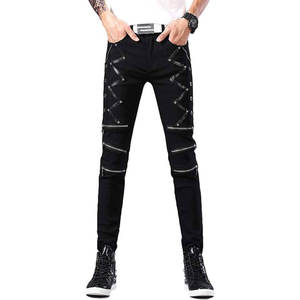 Pantalones de Motociclista con Hebillas para Hombre, Estilo Punk Gótico, para Club Nocturno, Venta al por Mayor de Fábrica - Product Image 1