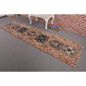 พรมวิ่งสไตล์ตุรกี ขนาด 2.7x10.3 ฟุต สีน้ำตาลวินเทจ ลายอิคัต - Product Image 2