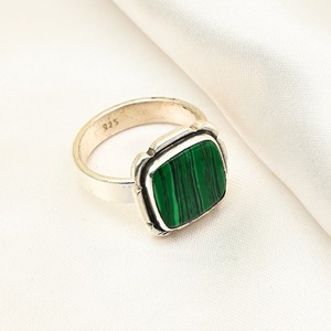 Bague de style bohème en argent faite à la main bijoux en argent sterling 925 Malachite pierres précieuses bague tendance bijoux pour femmes cadeau pour elle - Product Image 4