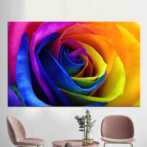 Impresión en Lienzo de Flores Elegantes: Rosas Vibrantes en Tonos Arcoíris, Lienzo Enrollado - Product Image 1