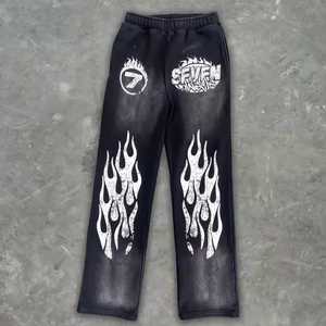 Ensemble de survêtements de sérigraphie de haute qualité délavés à l'acide survêtement personnalisé en gros d'entraînement pour hommes - Product Image 3