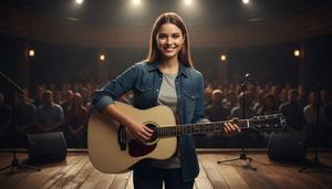 Guitare acoustique professionnelle SoloBeat, bois naturel, table en épicéa, fond/côtés en érable flammé, touche en bois technique, manche en acajou - Product Image 3