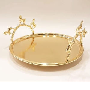 ถาดเสิร์ฟขนมหวานช็อกโกแลตโลหะสีทองคุณภาพเยี่ยม ดีไซน์หรูหรา สำหรับจัดแสดงขนมหวานในงานแต่งงานและงานอื่นๆ - Product Image 6