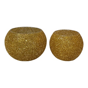 Vases et pots à bougies ronds en verre mosaïque étincelant, artisanat, décoration intérieure, haute qualité, vides, dorés, pour mariage et festival - Product Image 4