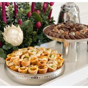 Cuenco de fruta y cristal europeo de lujo, cuenco de Chocolate martillado pulido brillante de Color Siler para eventos, fiestas y bodas - Product Image 1