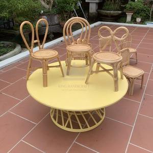 Chaise en rotin naturel Design unique Chaise en rotin rose jaune Mobilier pour chambre d'enfant Chambre à coucher - Product Image 6