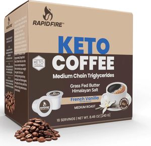 Cápsulas de Café Cetogénico de Alto Rendimiento Rapidfire French Vanilla, Monodosis, Compatibles con K-Cup, Color Marrón, Paquete de 16 - Product Image 5