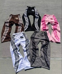 Pantalones Deportivos de Hombre, Estilo Jogger, Cintura Alta, Acampanados, 100% Algodón, con Rayas y Logotipo Personalizado - Product Image 5