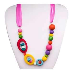 สร้อยคอเรซินน่ารักพร้อมจี้เปลือกหอยรูปพระจันทร์ประดับลูกปัดสำหรับเป็นของขวัญงานแต่งงานงานปาร์ตี้รูปกากบาทด้วยหินมุก - Product Image 1