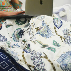 Fait à la main bonne qualité Indigo coton brume tout imprimé Double réversible Dohar couette 90*115 pouces pour une utilisation en hôtel cousu à la main - Product Image 4