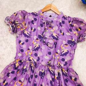 Vestido Maxi con gradas y estampado floral elegante, vestido bohemio de verano con mangas abullonadas para mujer - Product Image 4