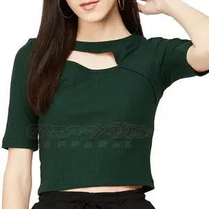 New Fashion Stylish Top Plus Size Ladies Sexy Crop Top Women's Plain T-Shirt Women Blouse T Shirt