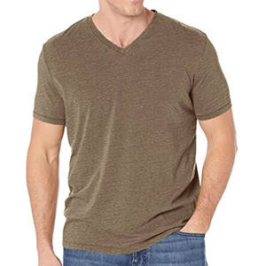 Camiseta de manga corta de hombre de algodón 100% con cuello en V unisex Lisa personalizada a la moda - Product Image 5