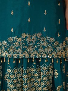 Lets Purchase Eye Catching Beautiful Pure Chinon Silk Fabric Real Mirror& Stone Work <b>Three</b> Piece Salwar Suit At Wholesale Price - Product Image 5