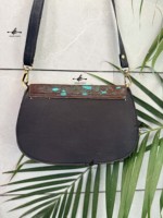 Tas Selempang Kulit Metalik Terbaru Gaya Gypsy Boho Kulit Asli Vintage Buatan Tangan Gaya Barat Multifungsi