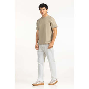 Camiseta de Hombre 100% Algodón, Lisa, Manga Corta, Cuello Redondo, Casual, Transpirable, Corte Regular, 320g, Fabricante OEM ODM, Proveedor Mayorista - Product Image 3