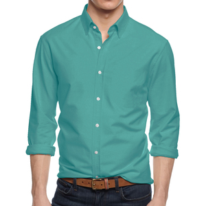 Vente en gros Chemise d'affaires formelle personnalisée pour hommes, manches longues, couleurs unies, flanelle de coton et polyester, col montant, style décontracté - Product Image 3