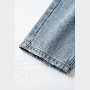 Vente flash : Pantalon en jean décontracté pour homme, printemps-été, design personnalisé, coton léger, imperméable, respirant, mi-élastique, uni - Product Image 3