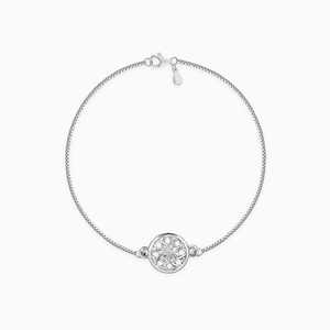 Pulsera con abalorio floral de esfera plateada Idea de regalo elegante Rakhi - Product Image 1