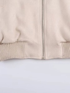 เสื้อบอมเบอร์มีซิปแขนยาวสำหรับผู้หญิงแจ็คเก็ตสตรีทแบบลำลองสำหรับฤดูใบไม้ร่วง2024 - Product Image 3