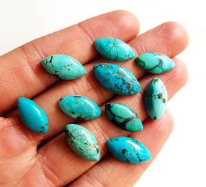 คุณภาพชั้นดี 100% พลอยเทอร์ควอยซ์ทิเบตธรรมชาติ Cabochons เรียบสําหรับเครื่องประดับใช้ในราคาไม่แพง OEM จํานวนมาก - Product Image 4