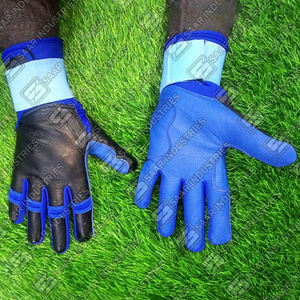 Nouveau bleu numérique cuir paume et couleur noire véritable cuir de vachette Baseball Softball frappeur gants d'entraînement gants personnalisés - Product Image 1