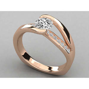 Anillo Solitario de Oro de 10K con Diamante Brillante Cultivado en Laboratorio - Product Image 1