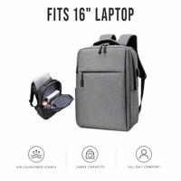 Sac à dos unisexe pour ordinateur portable 16 pouces, grande capacité, en polyester soyeux, avec harnais à coussin d'air réduisant la charge, couleur unie, pour les loisirs