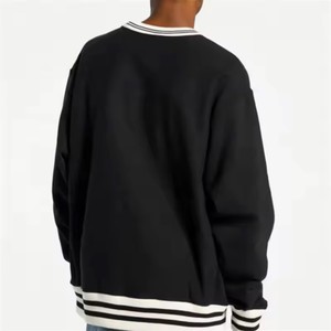 Custom Men's Oversize Organic Cotton Sweatshirt Ribbed Crewneck Hoodie in Plus Size Embroidered Winter Digital Printed - Product Image 6