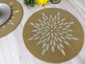 Luxury Table Decorate <b>Seed</b> Beads Embroidery Placemat Pure Handmade Beaded Embroidery Placemat New by glowin fashion - Product Image 5