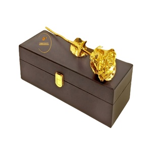 Venta caliente hermoso diseño 24K oro rosa flor natural de alta calidad 24K oro sumergido Rosa real con caja - Product Image 1