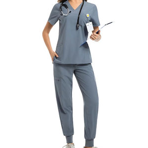 Uniformes de Hospital Transpirables Más Vendidos, Uniformes Médicos Casuales para Mujer, Bordado Personalizado, Uniformes de Enfermería de Manga Corta - Product Image 3