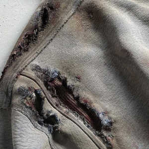 Sweats à capuche lavés lourds pour hommes coton éponge français de haute qualité Vintage Distressed Acid Wash Zip-up Design - Product Image 5