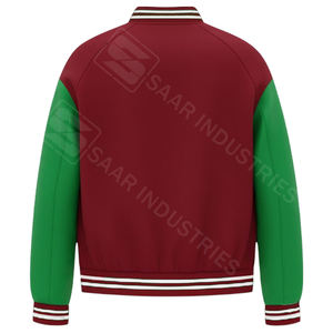 Vestes universitaires américaines classiques, poignets côtelés, logo frontal, 100% laine, coupe-vent, respirantes, boutons-pression unisexes, commande en gros, usine - Product Image 3