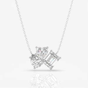 Cluster Trio Lab-Grown Diamond <b>Pendant</b> with 18k Gold Fashionable Diamond Charms - Product Image 3