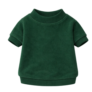 Dark Green Fleece <b>Dog</b> Sweatshirt Soft Warm Pullover with Ribbed Collar Cozy Winter Pet Clothing <b>for</b> Small <b>Dogs</b> - Product Image 4